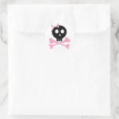 Sketched Candy Skull in Black Runder Aufkleber (Tasche)