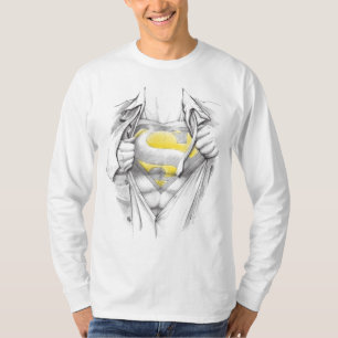 Sketched Chest Superman Logo T-Shirt
