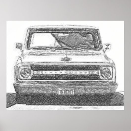 Sketched Chevy Truck Poster (Vorne)