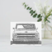 Sketched Chevy Truck Postkarte (Stehend Vorderseite)