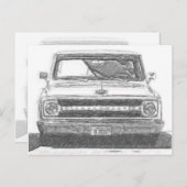 Sketched Chevy Truck Postkarte (Vorne/Hinten)