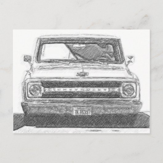 Sketched Chevy Truck Postkarte (Vorderseite)