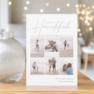 Sketched Cursive 6 Foto Collage Hanukkah Feiertagskarte
