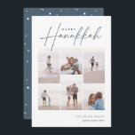 Sketched Cursive 6 Foto Collage Hanukkah Feiertagskarte<br><div class="desc">Freuen Sie sich auf diese modernen Hanukkah-Urlaubskarten,  die 6 Ihrer beliebtesten Fotos in einer Gitterkollektion enthalten. "Happy Hanukkah" erscheint oben in klassischer Serife und lässige handskizzierte kursive Schrift. Personalisieren Sie mit Ihrem Familiennamen und dem Jahr unten rechts.</div>
