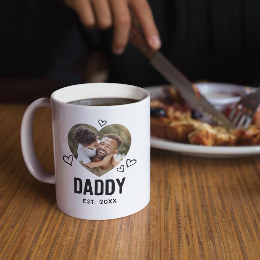 Sketched Daddy Heart Foto Kaffeetasse