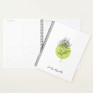 Sketched Dahlia Botanical Simple Elegant Planer