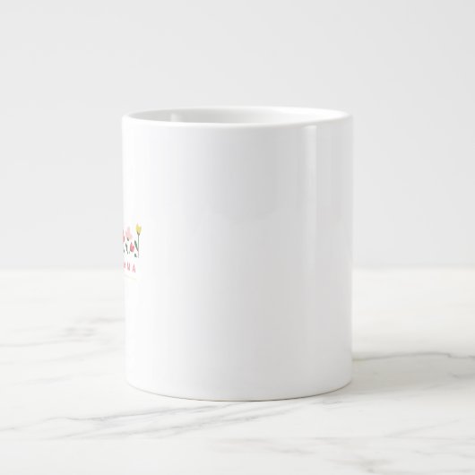 Sketched Doodle Mug with Flowers - Customizable Jumbo-Tasse (Vorderseite)