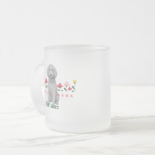 Sketched Doodle Mug with Flowers - Customizable Mattglastasse (Vorderseite Links)
