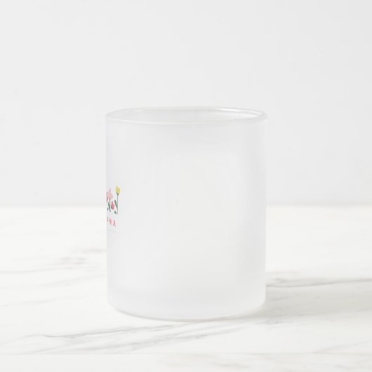 Sketched Doodle Mug with Flowers - Customizable Mattglastasse (Mittel)