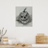 Sketched Evil Pumpkin Poster (Küche)