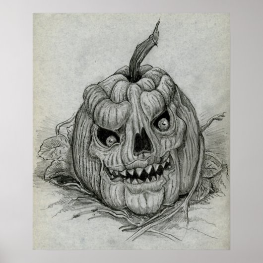 Sketched Evil Pumpkin Poster (Vorne)