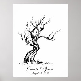 Sketched Fingerprint Tree Poster