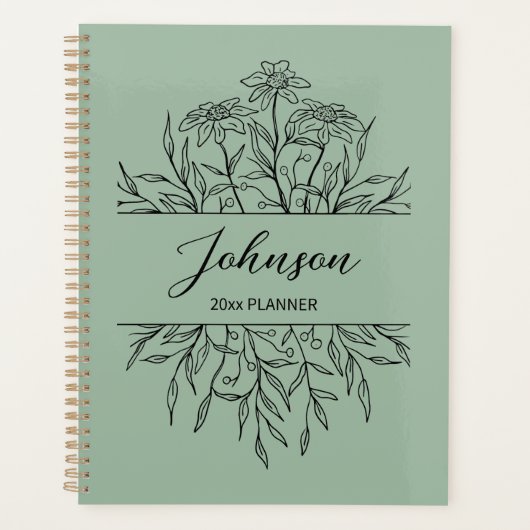 Sketched Floral Planner Planer (Vorderseite)