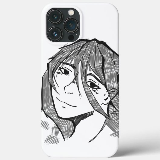 Sketched girl iPhone pro 13 Max hoesje Case-Mate iPhone Hülle (Rückseite)
