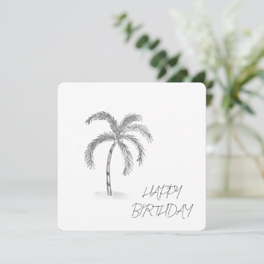 Sketched Greeting Card Black and White Karte (Stehend Vorderseite)