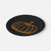 Sketched Halloween Pumpkin Pappteller (Schrägansicht)
