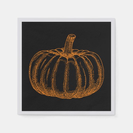 Sketched Halloween Pumpkin Serviette (Vorderseite)
