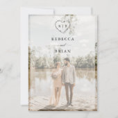 Sketched Heart Calligraphy Romantic Foto Wedding Einladung (Vorderseite)