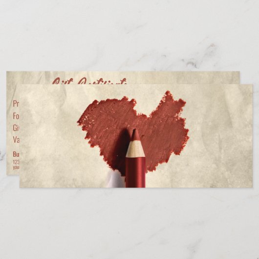 Sketched Heart Zeichnend Pen Geschenkkarte (Vorne/Hinten)