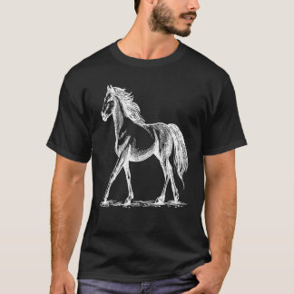 Sketched Horse Farm & Rodeo For Kids & Adults T-Shirt