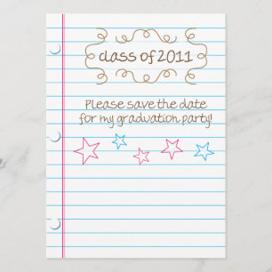 Sketched Loose Leaf Graduation Party Einladung