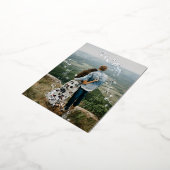 Sketched Modern Floral Wedding Foil Invitation Folie Einladungspostkarte (Gedreht)