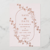 Sketched Modern Floral Wedding Foil Invitation Folieneinladung (Vorderseite)