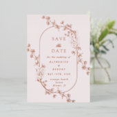 Sketched Modern Floral Wedding Foil Invitation Folieneinladung (Stehend vorne)