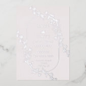 Sketched Modern Floral Wedding Foil Invitation Folieneinladung (Vorderseite)