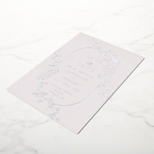Sketched Modern Floral Wedding Foil Invitation Folieneinladung (Gedreht)