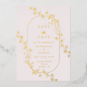 Sketched Modern Floral Wedding Foil Invitation Folieneinladung (Vorderseite)