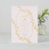 Sketched Modern Floral Wedding Foil Invitation Folieneinladung (Stehend vorne)