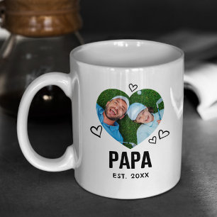 Sketched Papa Heart Foto Kaffeetasse