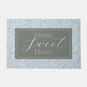 Sketched Peonies Dusty Blue Fußmatte (Vorderseite)