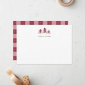 Sketched Pines Personalized Holiday Stationery Mitteilungskarte (Vorderseite/Rückseite Beispiel)