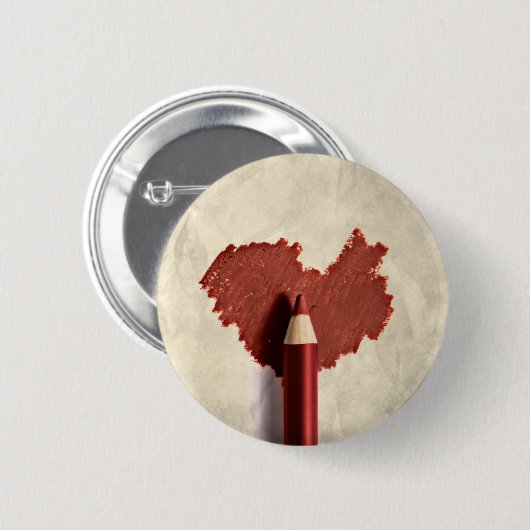 Sketched Scribbled Heart Button (Vorne & Hinten)