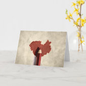 Sketched Scribbled Heart Karte (Gelbe Blume)