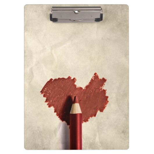 Sketched Scribbled Heart Klemmbrett (Vorderseite)