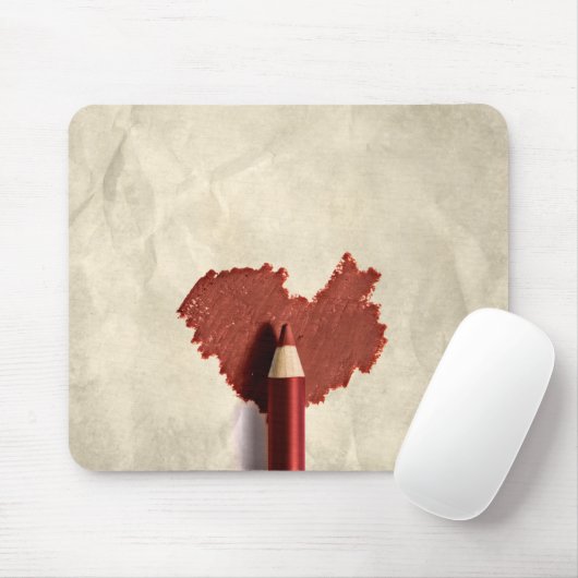 Sketched Scribbled Heart Mousepad (Mit Mouse)