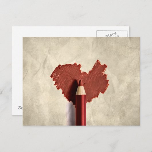 Sketched Scribbled Heart Postkarte (Vorne/Hinten)