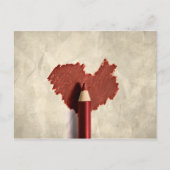 Sketched Scribbled Heart Postkarte (Vorderseite)