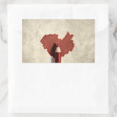 Sketched Scribbled Heart Rechteckiger Aufkleber (Tasche)