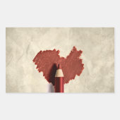 Sketched Scribbled Heart Rechteckiger Aufkleber (Vorderseite)