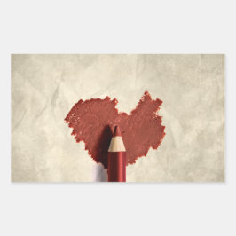 Sketched Scribbled Heart Rechteckiger Aufkleber