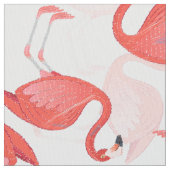 Sketched Scribbled Tropical Pink Flamingos Muster Stoff (Nahaufnahme)