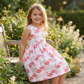 Sketched Scribbled Tropical Pink Flamingos Muster Stoff