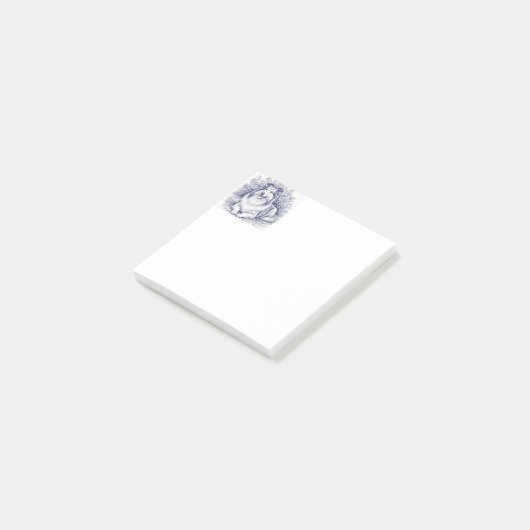 Sketched style Sheltie Post-it Klebezettel (angewinkelt)