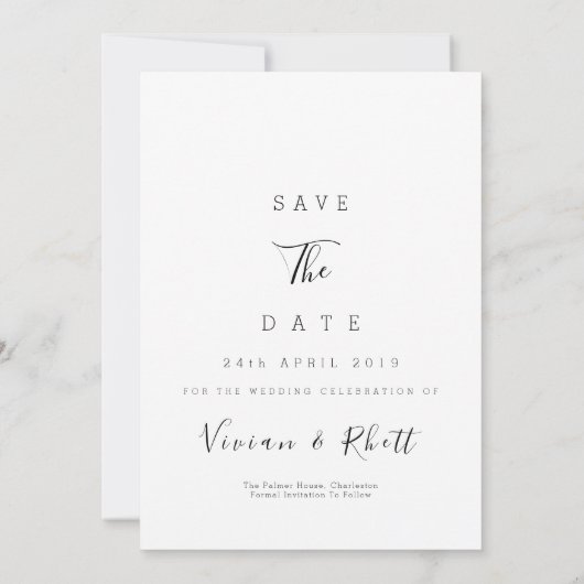 Sketched Swan und Floral Save the Date (Rückseite)