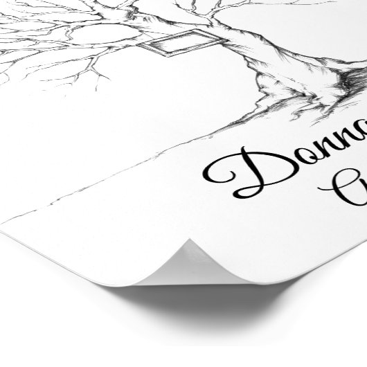 Sketched Wedding Fingerprint Tree N.2 Poster (Ecke)