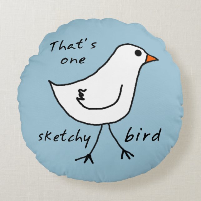 Sketchy Bird Throw Kissen (Vorderseite)